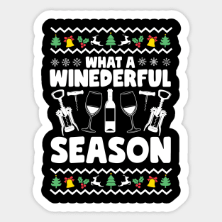 What A Winderful Season Ugly Christmas Wine Sticker